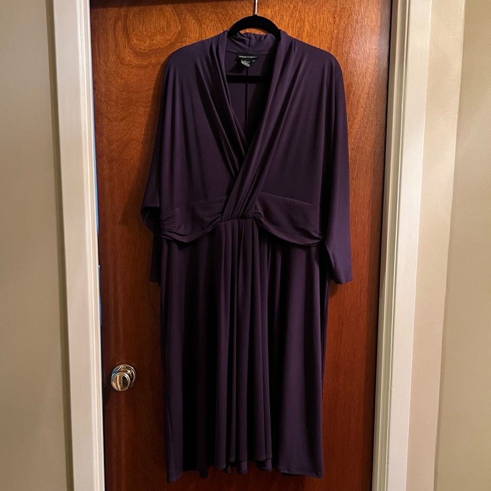 Purple jersey midi dress